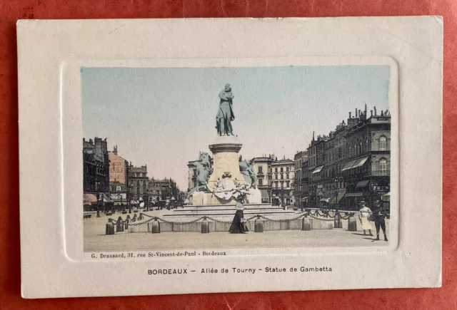 cpa 33 BORDEAUX - Allee de Tourny - Statue de Gambetta