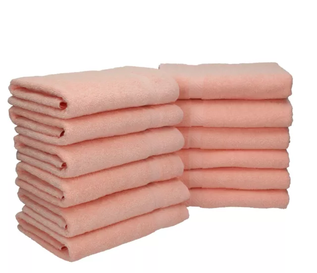 Betz Lot de 12 serviettes Palermo 100% coton qualité 360 g/m² couleur abricot