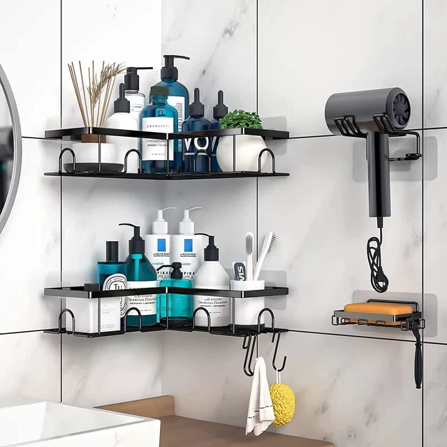 3 Pack Rustproof Bathroom Corner Shelf Shower Caddy Shower Caddy Adhesive Soap