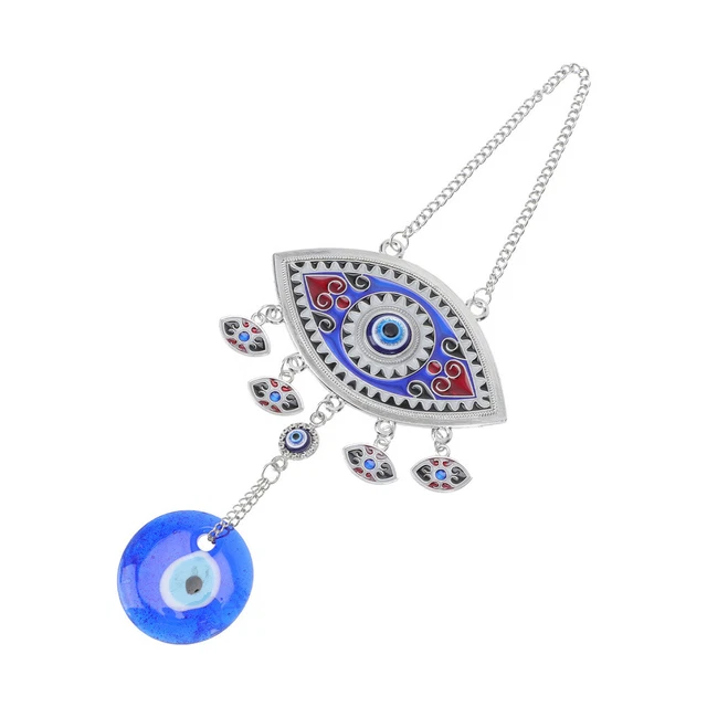 Colgante de cristal decoraciones hogar mal de ojo coche colgante aleación azul