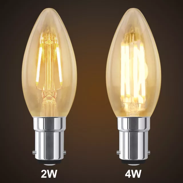 Retro Vintage LED Candle Light Bulb B15 Small Bayonet Antique Edison Cage Style