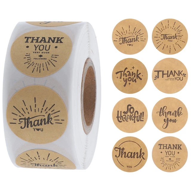 1 rollo pegatinas de agradecimiento pegatinas de negocios pegatinas de agradecimiento para embalaje 500