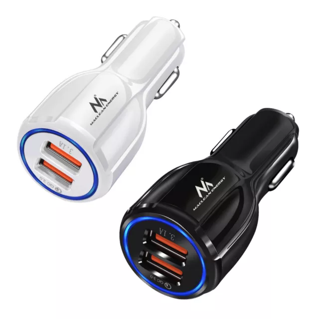 Dual USB Auto Ladegerät für Zigarettenanzünder 30W Schnellladung QuickCharge 3.0