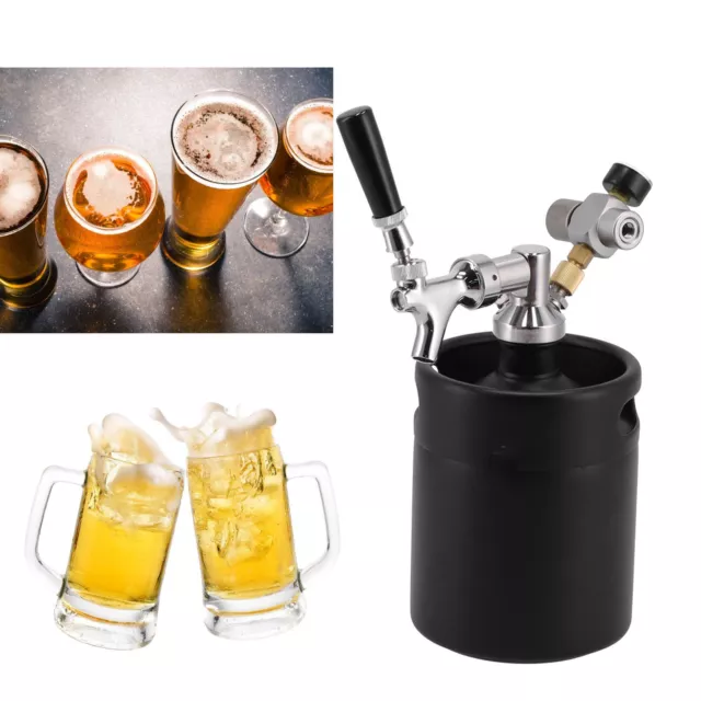 2L/64oz Home Brew Beer Growler Tap Kits Stainless Steel Beer Mini Keg for Party
