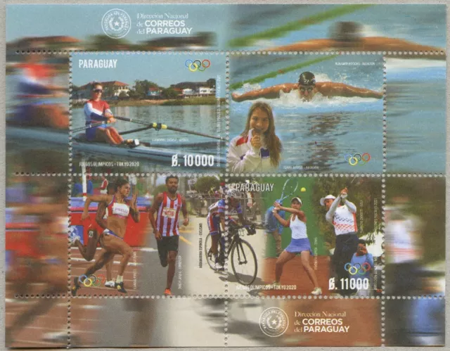 Paraguay 2022 Olimpiadi Tokyo canottaggio nuoto ciclismo tennis golf blocco nuovo di zecca