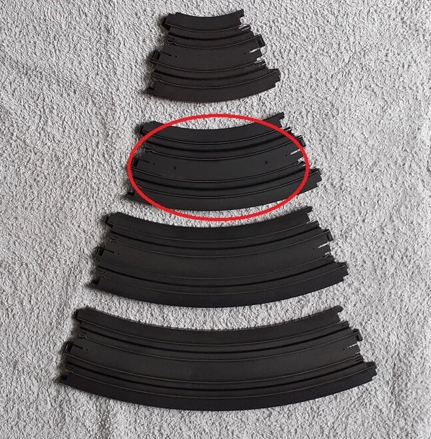LOT DE 2 RAIL COURBE 1/8 CERCLE 9" (229 mm) AFX AURORA CIRCUIT SLOT CAR