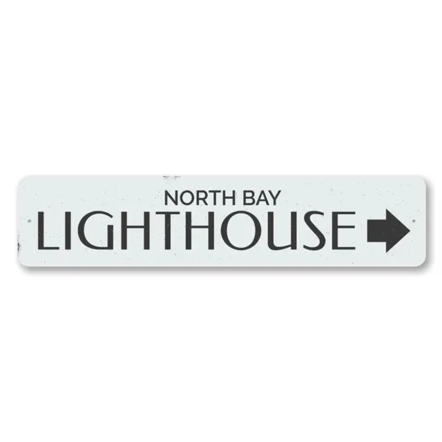 Personalized Lighthouse Arrow Beach House Sign Beach Metal Wall Decor - Aluminum