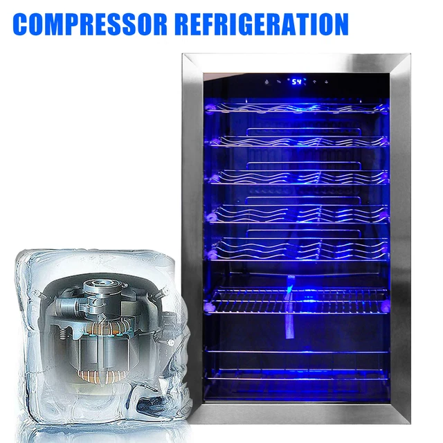 35 BOTTLES WINE Cooler Compressor Fridge Chiller Cellar w/Metal Shelf