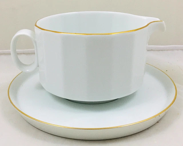 ROSENTHAL STUDIO Line Polygon Gold rimmed gravy / sauce boat and