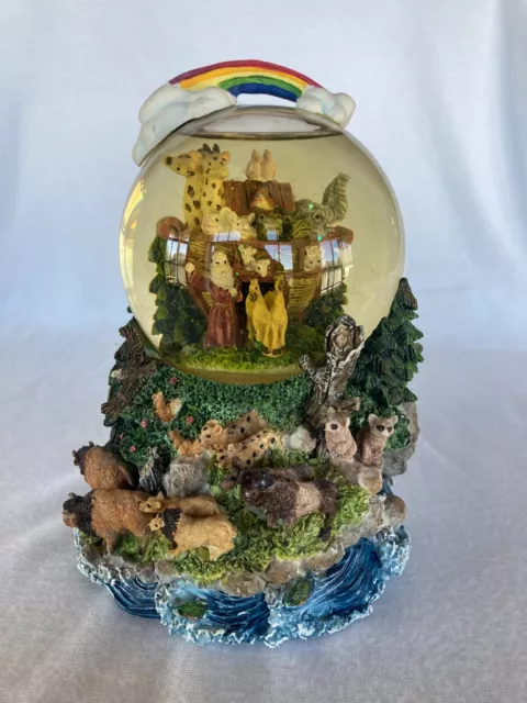 Noah's Ark Musical Snow Globe Rainbow Music Box