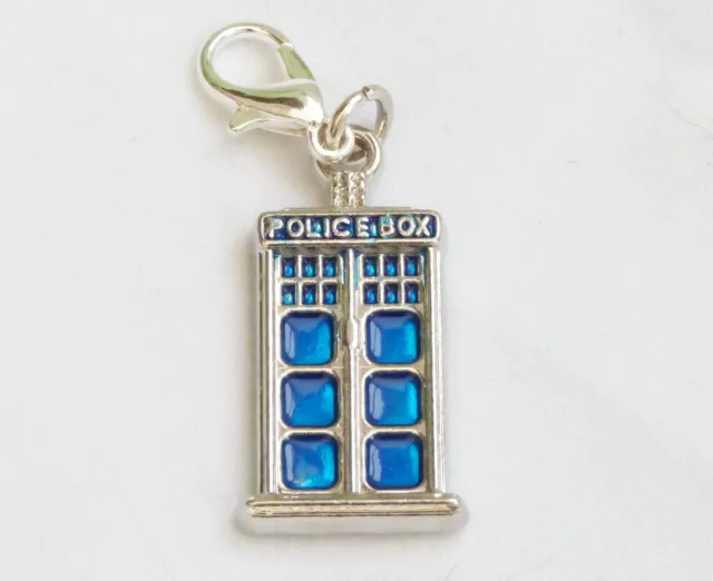 Police Box Clip on Charm - Great for Dr Who Fan - For Charm Bracelet, Tardis