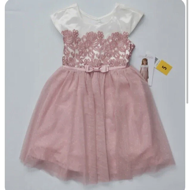 Jona Michelle Girls Pink Special Occasion Dress Age 5 Wedding Party