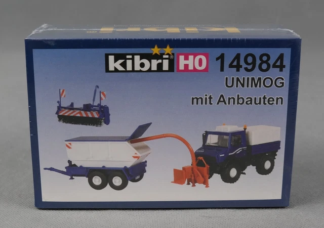 KIBRI H0 BAUSATZ Nr. 14981 Mercedes Benz Unimog mit Postanhänger in OVP