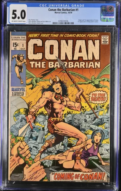 Conan The Barbarian (1970) #1 CGC VG/FN 5.0 1st Conan and King Kull! Marvel 1970