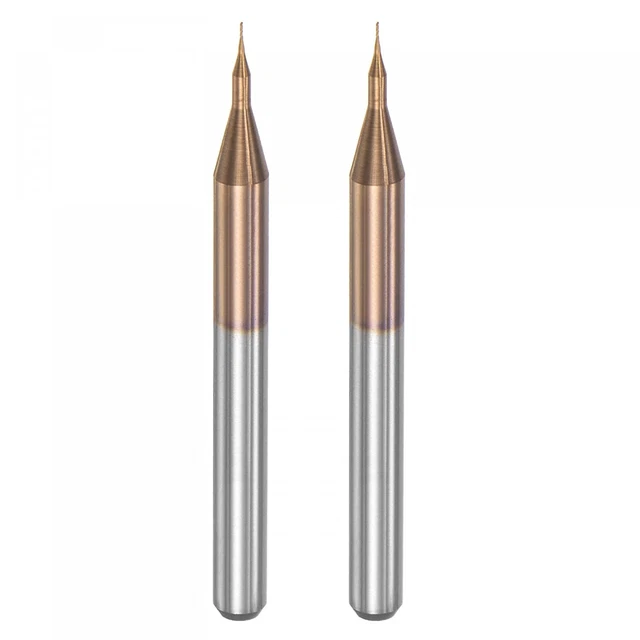 End Mill CNC Router Bits, 1/8" 3.175Mm Shank 0.2Mm X 1Mm Titanium Coated Tungste