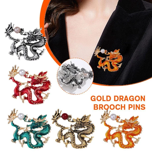 DOWAY Smalto Drago Regali Carino Drago Spilla Pin per le Donne Moda Gioielli Charms, Metallo smalto metallo, arenaria