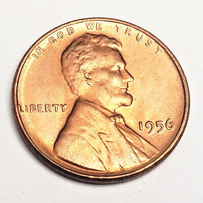 1956 P Lincoln Wheat Cent / Penny *BU / MS RED - MINT STATE RED* *FREE SHIPPING*
