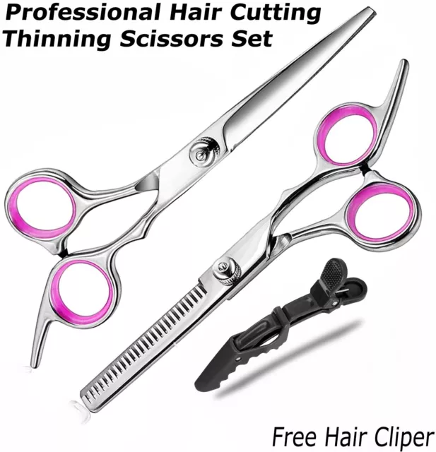 6" Professional Hair Cutting Scissors Pet Dog Grooming Kits Curved Shears Set