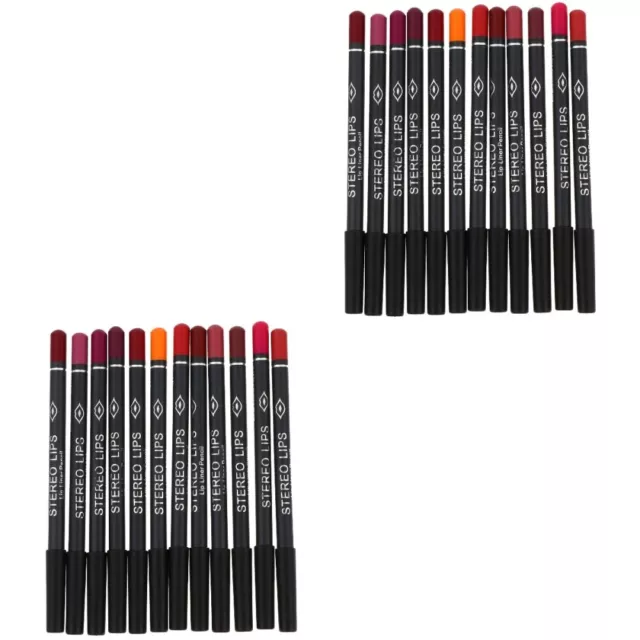 24 Pcs Langanhaltender Lipliner Lippenstift Haltbarkeit Schlank