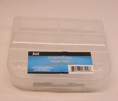 Jot SMALL CLEAR PLASTIC LOCK-TOP ORGANIZER CASES 9 Sect 7.5" x 6.5" x 1.75” 2
