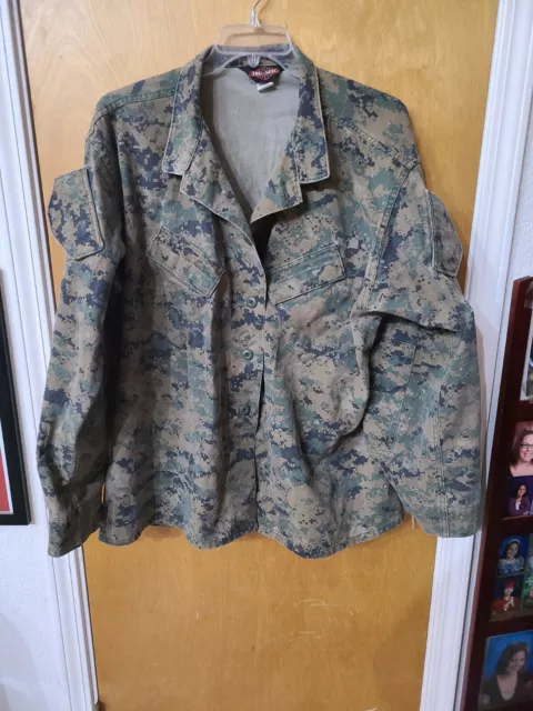 Tru-Spec TR Digital Camo Military Combat Uniform Canvas Shirt/Jacket XXL Reg