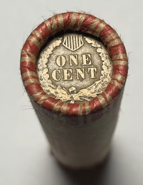 Wheat Penny Roll with Indian Head Cents on Both Ends Collector Lincoln Wheat 1c