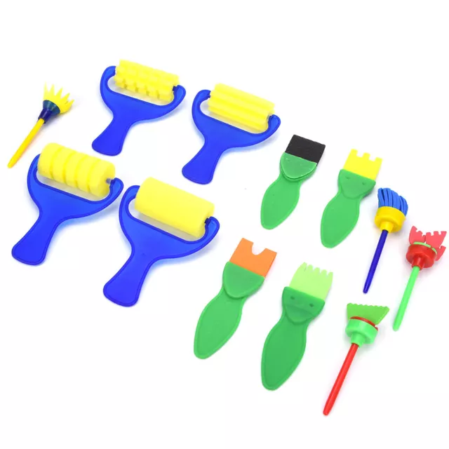 12PCS Sponge Painting Brush Kids Children Drawing Toys Art DIY Crafts Supply SLS