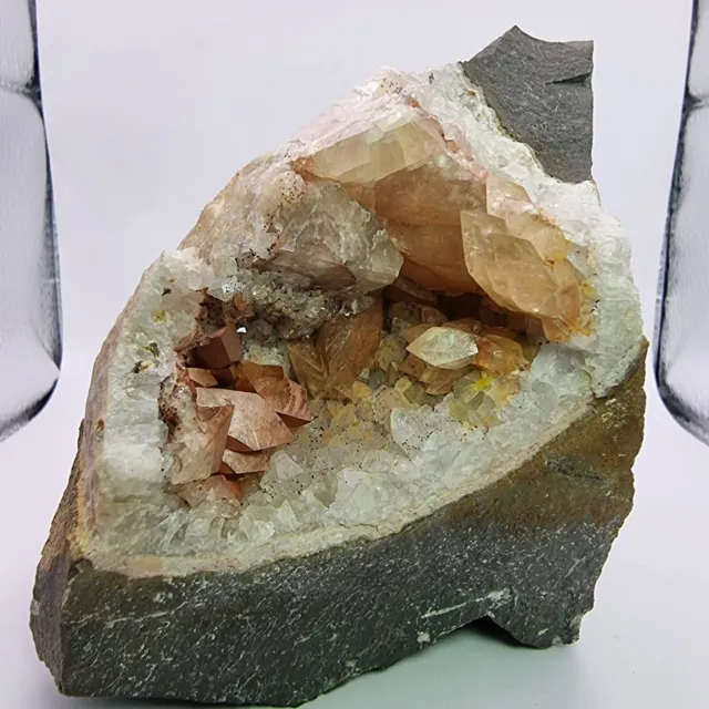 TOP rosa Calcit XX Stufe 106*92*96mm 1372g Druse Kristall Mineralien Sammlung