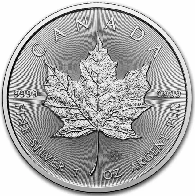 2024 1 oz Canada 9999 Fine Silver Maple Leaf $5 Coin BU