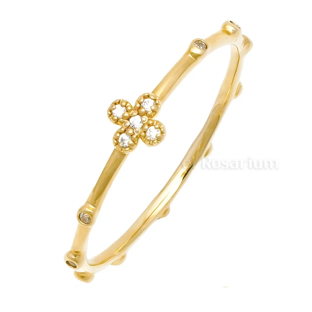 Rosary Ring PR153-69 10K Real Solid Gold Catholic Christian Ring (US 4 ~ 11)