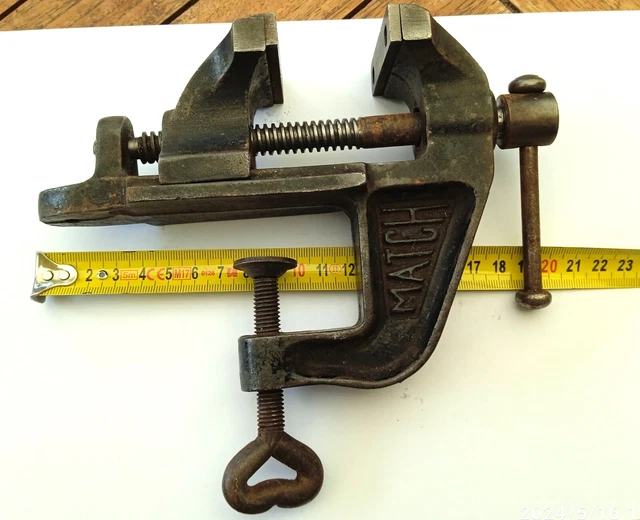 Ancien étau à Main De Bijoutier-horloger - Outil De Métier En Acier - 17 Cm