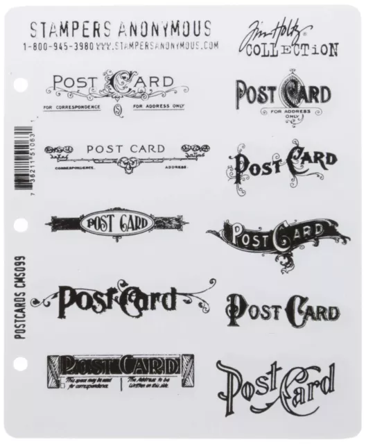 APOWUS Tim Holtz Cling Stamps 7"X8.5", Postcards