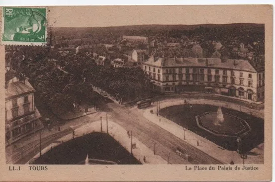 CPA - TOURS - la Place du Palais de Justice