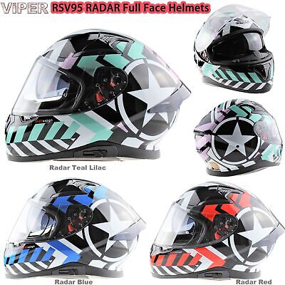 VIPER Motorcycle Motorbike Full Face Sports Crash Race Helmet Pinlock V95 Radar