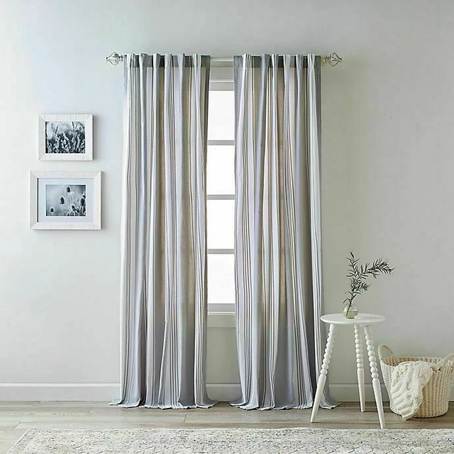 Bee & Willow™ Home Quincy 84Inch Rod Pocket/Back TaB Curtain 2 Panels PAIR Gray