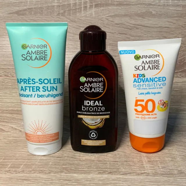 huile SUBLIMATRICE de bronzage + aprés soleil + kids SPF50