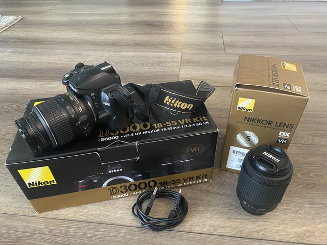 Nikon D3000 10.2MP Digital SLR Camera w/AF-S DX Nikkor 18-55mm AND 55-200mm Lens