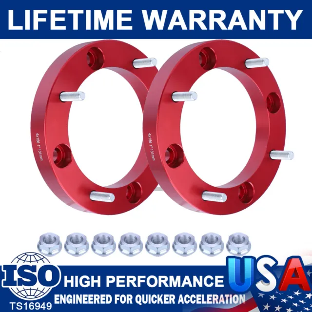 2Pc 1" 4/156 3/8-24 Wheel Spacer For Sportsman XP Ranger RZR 570 700 800 Polaris