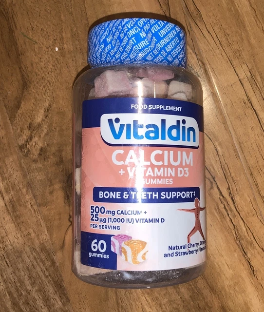 NEW VITALDIN CALCIUM + Vitamin D3 Gummies 60 Gummies BBD 04/25 £6.00