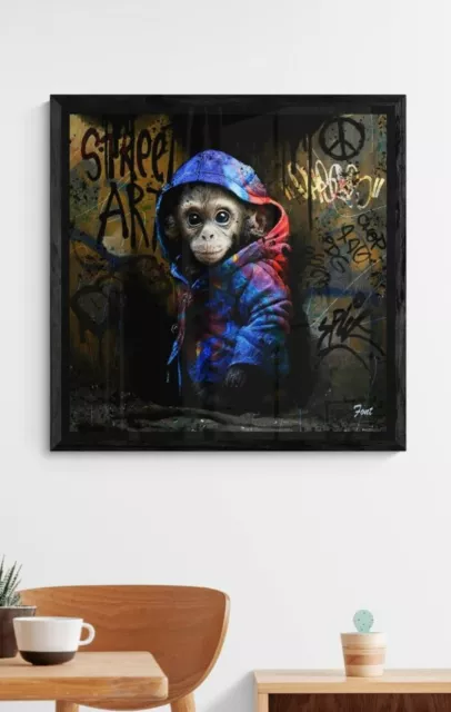 Peinture singe graffiti street graff toile acrylique panneau pop art numerique 2