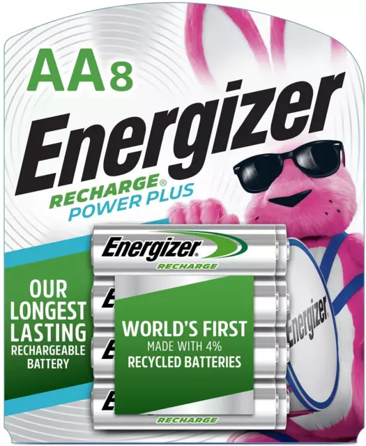 Energizer Recharge Power plus AA 2300 Mah Rechargeable Batteries, Pre-Charged, 8