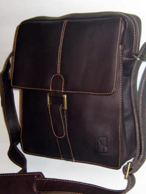 New Handmade Dark Brown Genuine Leather Bag Sling Messenger Satchel By Katz
