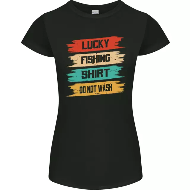 Maglietta da pesca Lucky Fisherman Funny Donna Petite Cut T-shirt