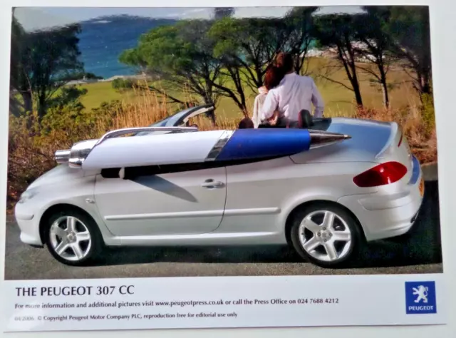 Peugeot 307 CC  April 2006 Press Release Photo Pic Rare Collectable Gift