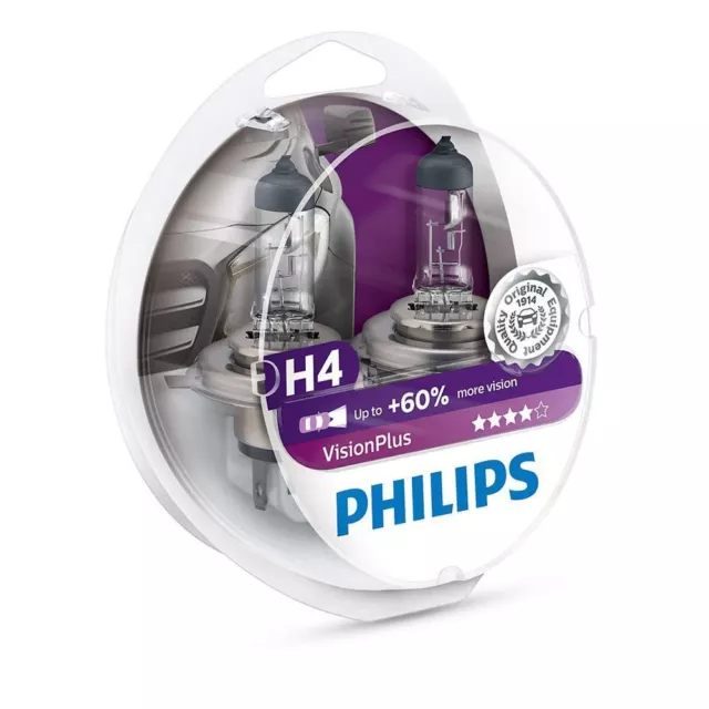 AMPOULE H4 12V 60/55W Philips Vision Plus 60% 12342VPS2 Twin EUR 27,55 -  PicClick FR