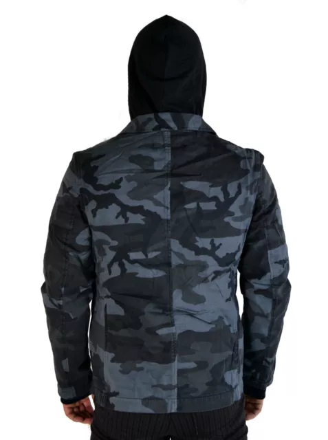 TRIPP MILITÄR GOTH ARMEE GRAU TARNFARBE 2 STCK. in 1 GOTISCHER MANTEL KAPUZENPULLOVER JACKE AF3832M 3