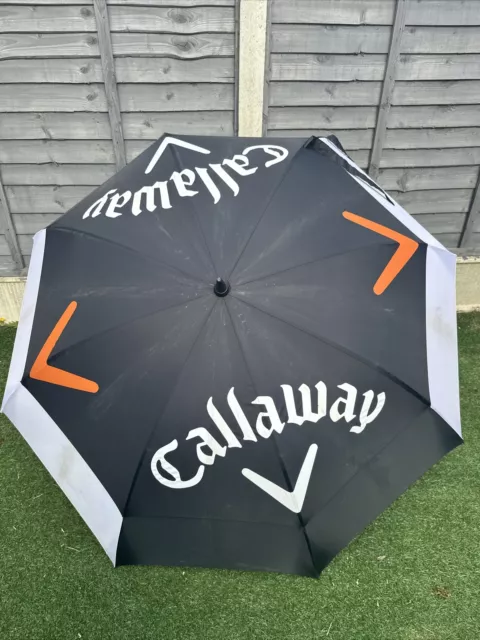 Callaway Golf schwarz, weiß, orange - Doppeldach Golfschirm bevorzugt.