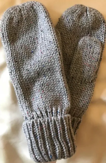 LOFT Outlet Acrylic Gray Speckled Medium-Large Knitted Mittens