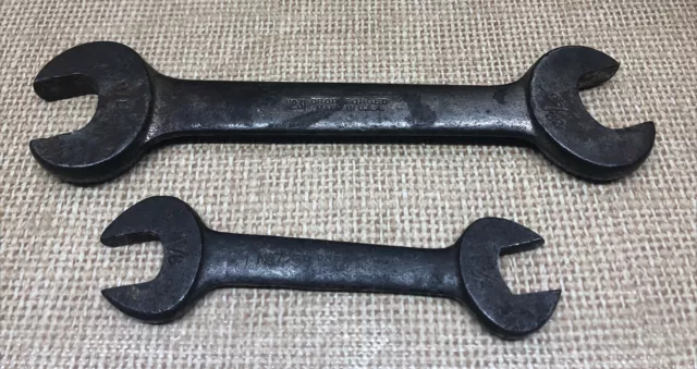 Vtg Drop Forged Open End Wrench No.31 7/8-25/32 & No.725B 1/2”-9/16” Made In USA