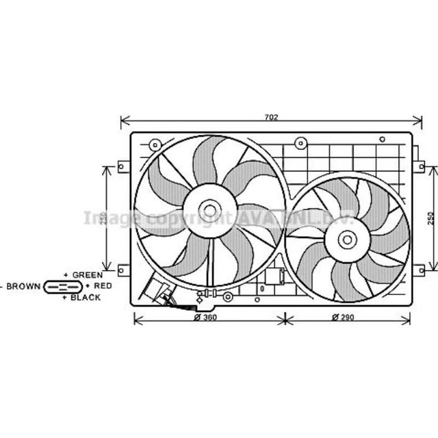 Ventola raffreddamento motore per VW Golf V 1K1 Passat Variant 365 3C5